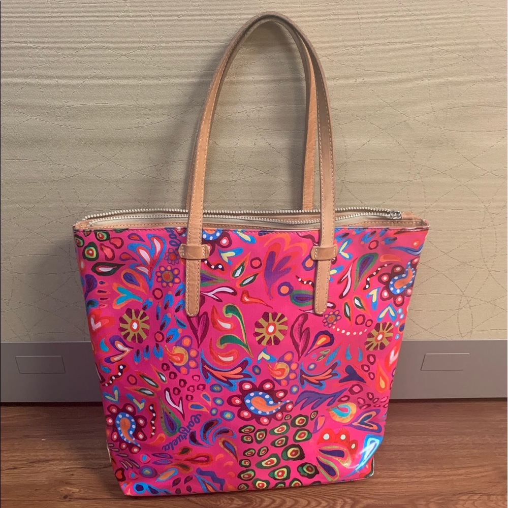 Consuls pink swirl market tote